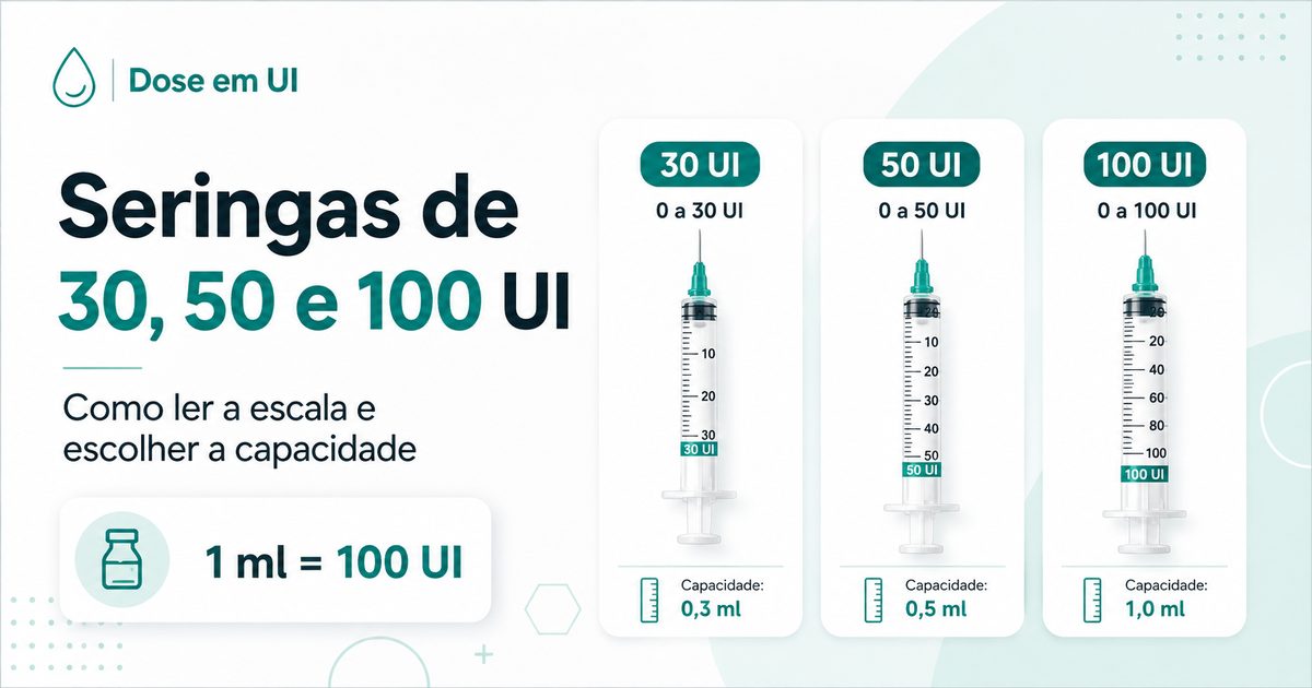 Seringas de 30, 50 e 100 UI